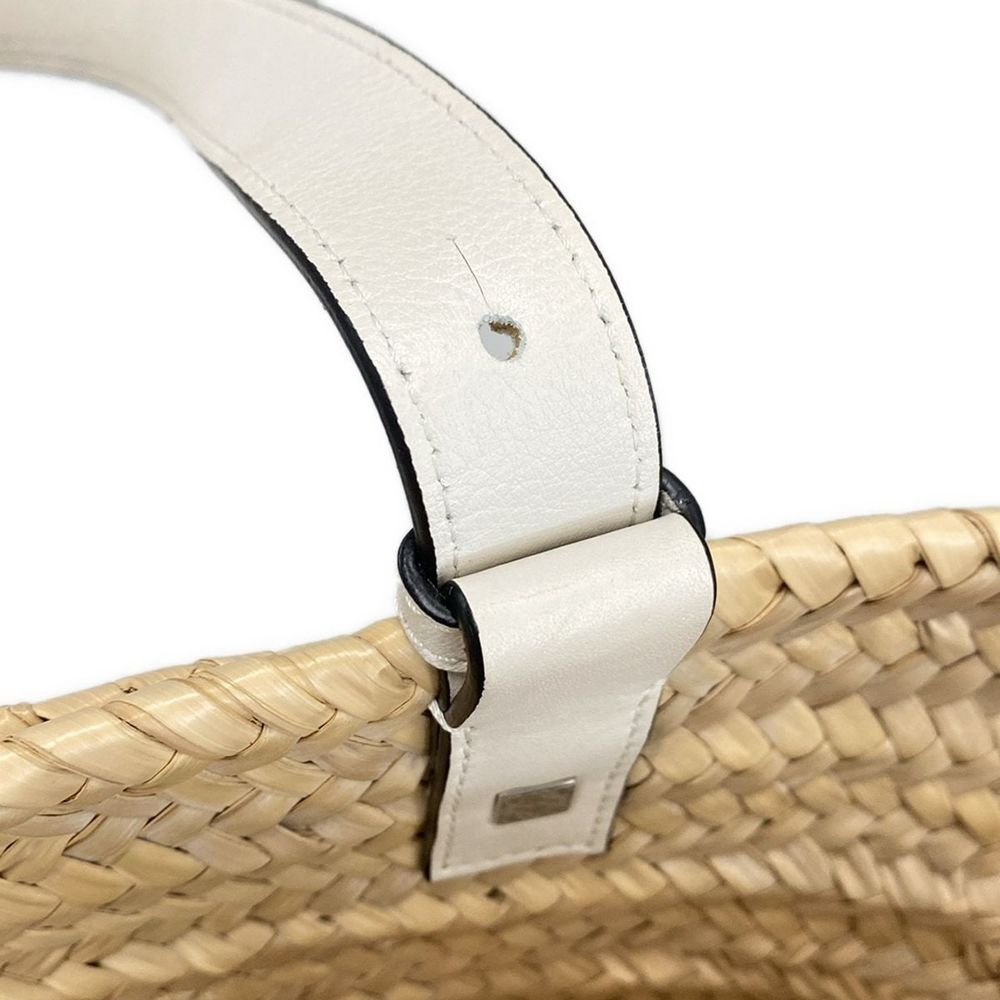 Loewe Natural Leaf Palm White Tote Bag Calfskin Basket - Picture 15 of 16